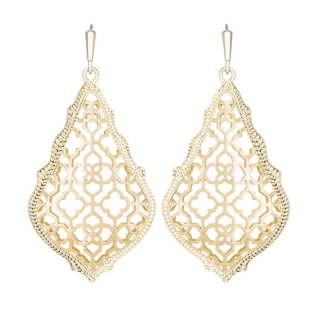 Kendra Scott Addie Gold Filigree Teardrop Earrings
